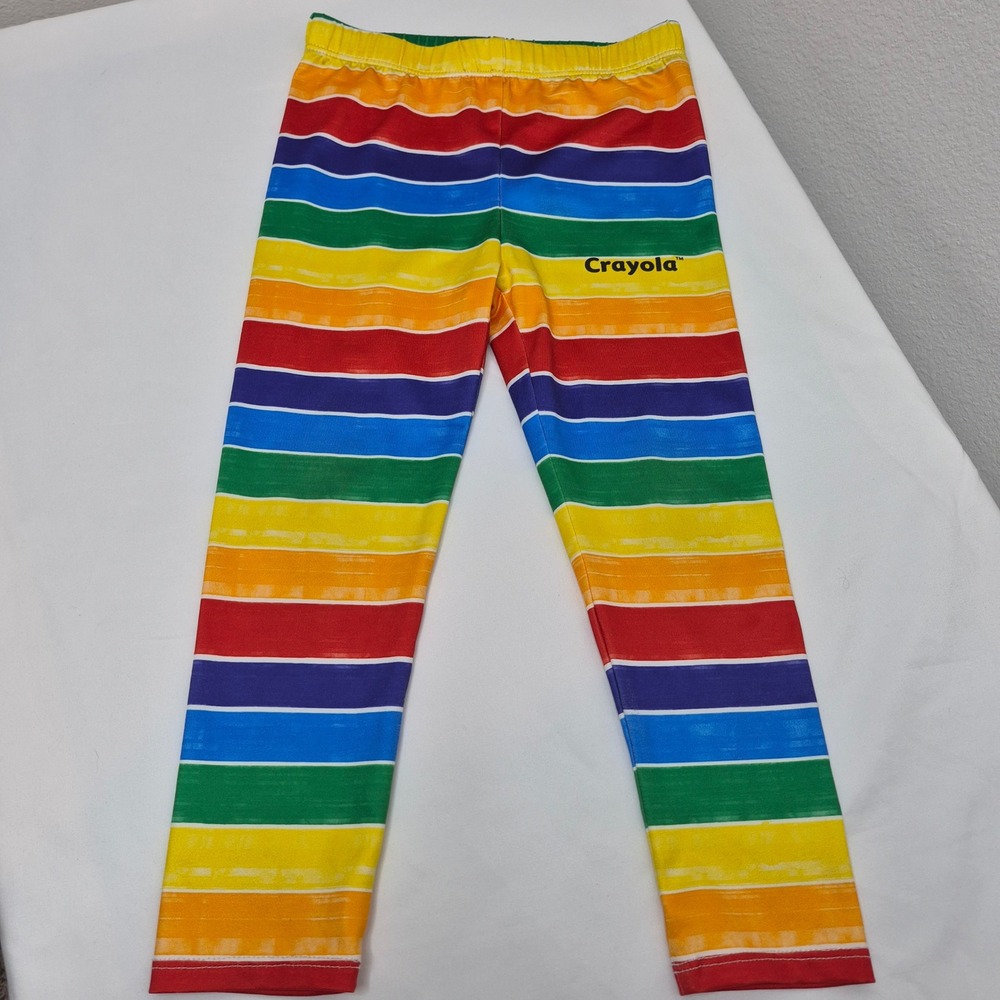 Crayola Toddler Girls Rainbow Striped Leggings Multi Color Size 4T Pants